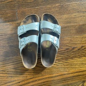 Silver Arizona Birkenstocks